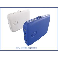 AHŞAP ÇANTA TİPİ MASAJ YATAĞI RENK SİYAH TURUNCU