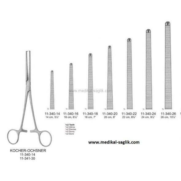 KOCHER HEMOSTATİK PENS 18 CM DÜZ