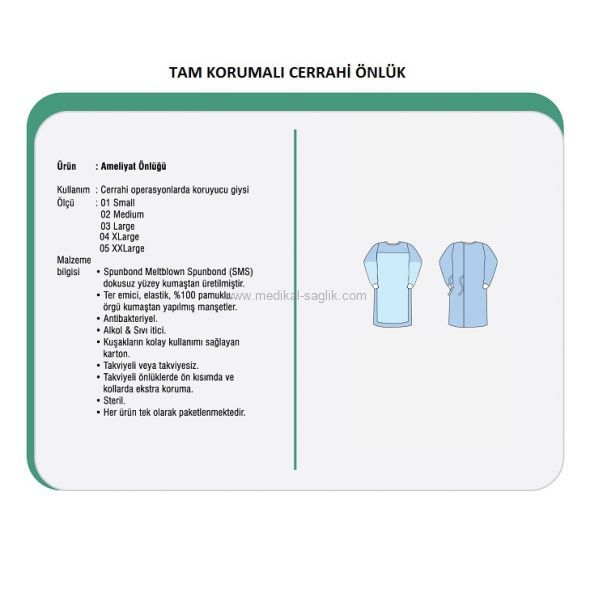 TAM KORUMALI STERİL CERRAHİ ÖNLÜK